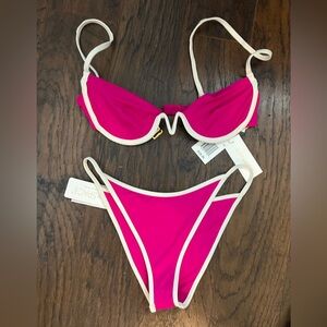 NEW L Space Large hot pink bikini